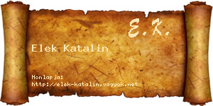 Elek Katalin névjegykártya