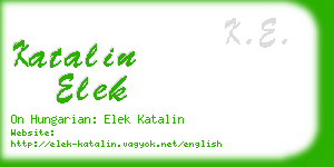 katalin elek business card